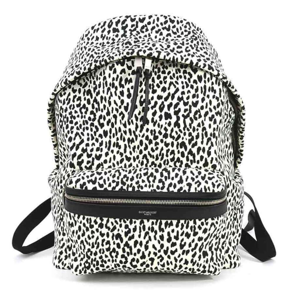 Saint Laurent Canvas Leopard Backpack